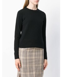 Женский черный свитер с круглым вырезом от Vince