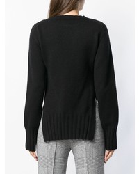 Женский черный свитер с круглым вырезом от Khaite