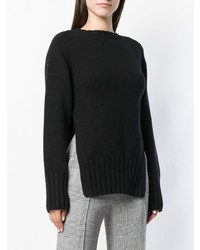 Женский черный свитер с круглым вырезом от Khaite