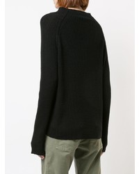 Женский черный свитер с круглым вырезом от Nili Lotan