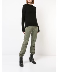 Женский черный свитер с круглым вырезом от Nili Lotan