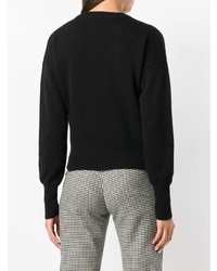 Женский черный свитер с круглым вырезом от Theory