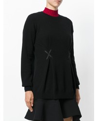 Женский черный свитер с круглым вырезом от Fendi
