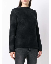 Женский черный свитер с круглым вырезом от Liska