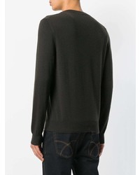 Мужской черный свитер с круглым вырезом от Tomas Maier