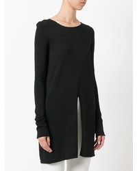 Женский черный свитер с круглым вырезом от Lucio Vanotti