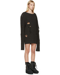 Женский черный свитер с круглым вырезом от Yeezy