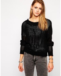 Женский черный свитер с круглым вырезом от Cheap Monday