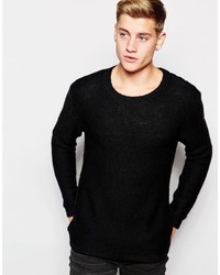 Мужской черный свитер с круглым вырезом от Cheap Monday