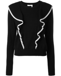 Женский черный свитер с круглым вырезом от Chloé