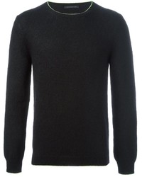 Мужской черный свитер с круглым вырезом от Christopher Kane