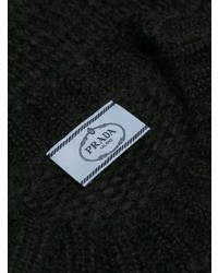 Женский черный свитер с круглым вырезом от Prada