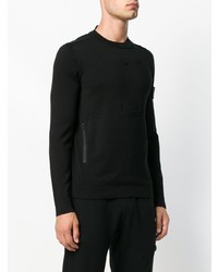 Мужской черный свитер с круглым вырезом от Stone Island Shadow Project