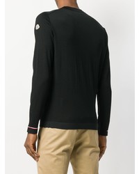 Мужской черный свитер с круглым вырезом от Moncler