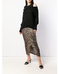 Женский черный свитер с круглым вырезом от Federica Tosi