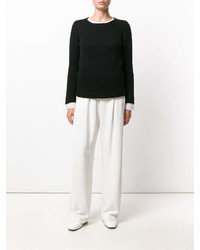 Женский черный свитер с круглым вырезом от Comme des Garcons