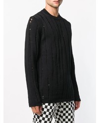 Мужской черный свитер с круглым вырезом от Comme Des Garcons Homme Plus