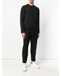 Мужской черный свитер с круглым вырезом от Comme Des Garcons Homme Plus