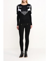 Женский черный свитер с круглым вырезом от Concept Club