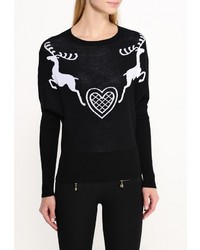 Женский черный свитер с круглым вырезом от Concept Club