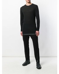 Мужской черный свитер с круглым вырезом от Unravel Project