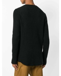 Мужской черный свитер с круглым вырезом от 10Sei0otto