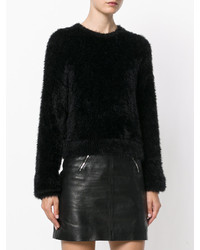 Женский черный свитер с круглым вырезом от Versus