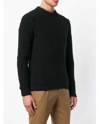Мужской черный свитер с круглым вырезом от Roberto Collina