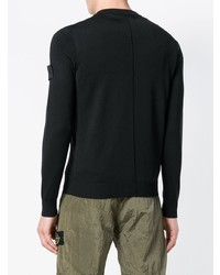 Мужской черный свитер с круглым вырезом от Stone Island Shadow Project