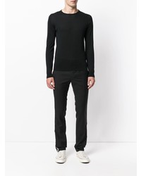 Мужской черный свитер с круглым вырезом от John Smedley