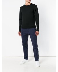 Мужской черный свитер с круглым вырезом от Sunspel