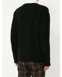 Мужской черный свитер с круглым вырезом от H Beauty&Youth