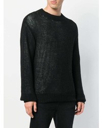 Мужской черный свитер с круглым вырезом от Unravel Project