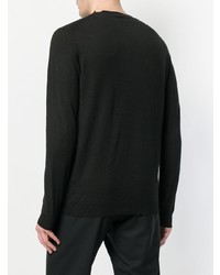 Мужской черный свитер с круглым вырезом от Mauro Grifoni