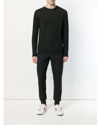 Мужской черный свитер с круглым вырезом от Mauro Grifoni