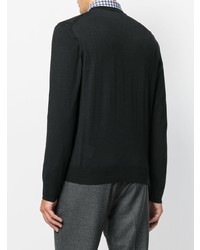 Мужской черный свитер с круглым вырезом от Brioni