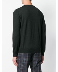 Мужской черный свитер с круглым вырезом от Corneliani