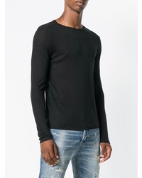 Мужской черный свитер с круглым вырезом от Dondup