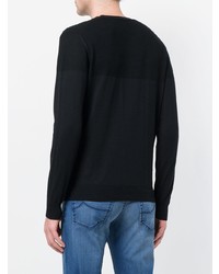 Мужской черный свитер с круглым вырезом от Paolo Pecora