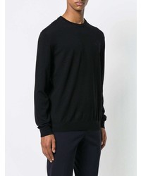 Мужской черный свитер с круглым вырезом от Emporio Armani