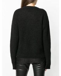 Женский черный свитер с круглым вырезом от Laneus