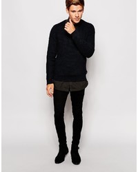 Мужской черный свитер с круглым вырезом от Replay