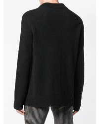 Мужской черный свитер с круглым вырезом от Ann Demeulemeester