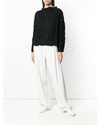 Женский черный свитер с круглым вырезом от Plantation