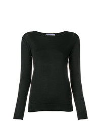 Женский черный свитер с круглым вырезом от Cristaseya