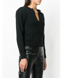 Женский черный свитер с круглым вырезом от Unravel Project