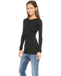 Женский черный свитер с круглым вырезом от Enza Costa