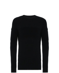 Мужской черный свитер с круглым вырезом от Curieux