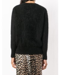 Женский черный свитер с круглым вырезом от Roberto Collina