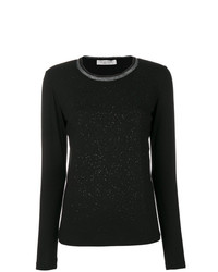 Женский черный свитер с круглым вырезом от D-Exterior
